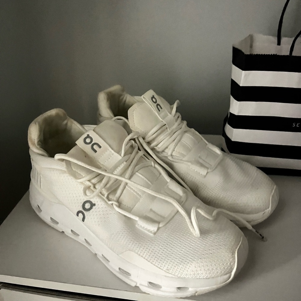 On Running Cream Athletic Shoes